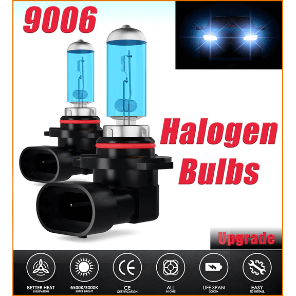 For Honda Insight 2010-2012,Xenon White HB4 55w Halogen Fog Light Headlight Bulbs 6000k (PAIR) 9006