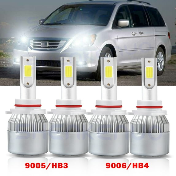 For Honda Odyssey 2005-2010 6000K LED Headlight Bulb High&Low Beam 4PC Combo Kit