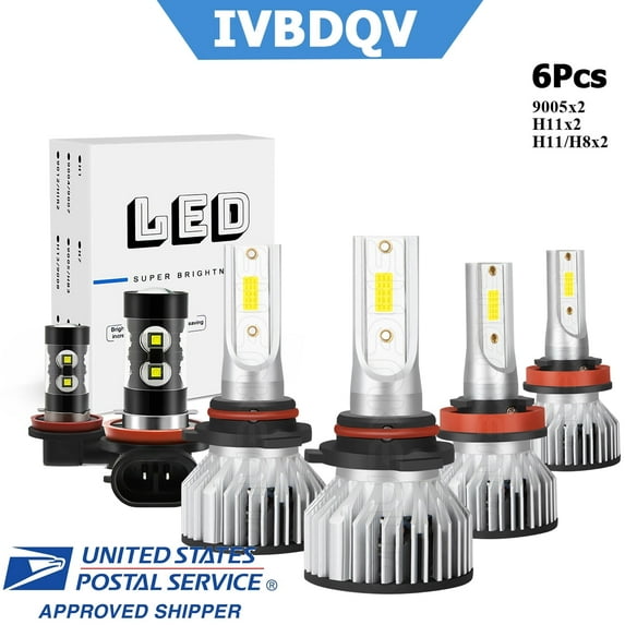 For Honda Odyssey 2011-2020 LED Headlight High-Low + Fog Light Bulbs 6000K