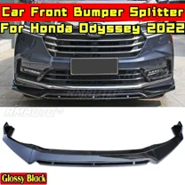 For Honda Odyssey 2022 Body Kit Front Bumper Lip Splitter Glossy Black Sport Style Front Bumper Spoiler Diffuser Car Accessories