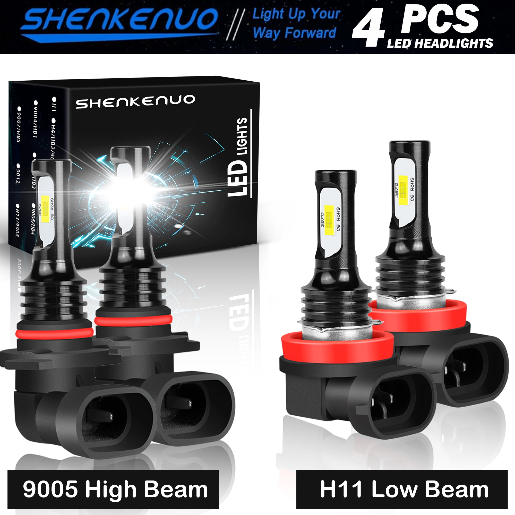 Led Pilot Bulbs For Honda Pilot 2006-2018 6000K Combo LED Headlight High Low Beam Bulbs ...
