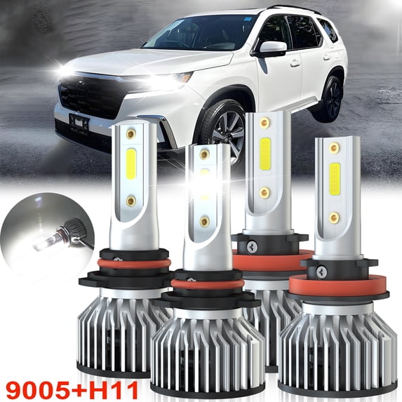 For Honda Pilot 2006-2018 LED Headlight Bulbs 9005 H11 High/Low Beam 6000k 4Pcs