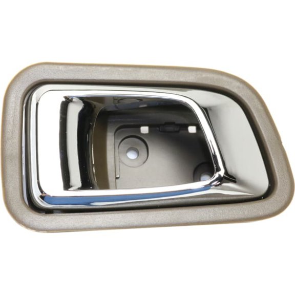 For Honda Pilot Interior Door Handle Rear, Driver Side Brown bezel with chrome lever (2003 - 2008) | Without Door Lock Hole| Trim:All Submodels