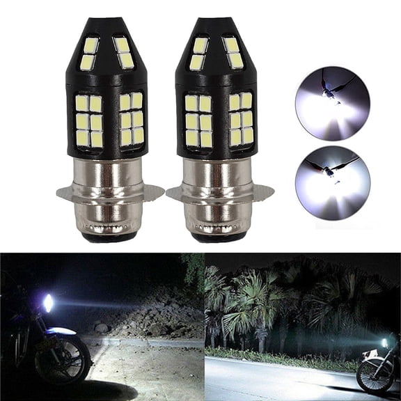 For Honda RANCHER 400 4x4 2004-2007 LED Motorcycle Headlight Bulbs H6M Hi-Lo Beam P15D ATV 6000K White