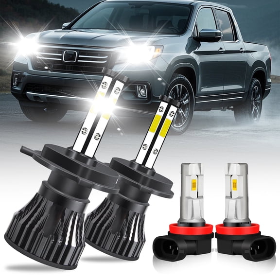 For Honda Ridgeline 2006-2014 H4/9003 H11 LED Headlight Fog Light High Low Beam Bulbs,400% Brighter than Halogen