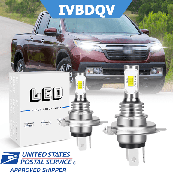 For Honda Ridgeline 2006-2014 LED Headlight Bulb H4 High/Low Beam 2Pcs 6500K Super Bright White