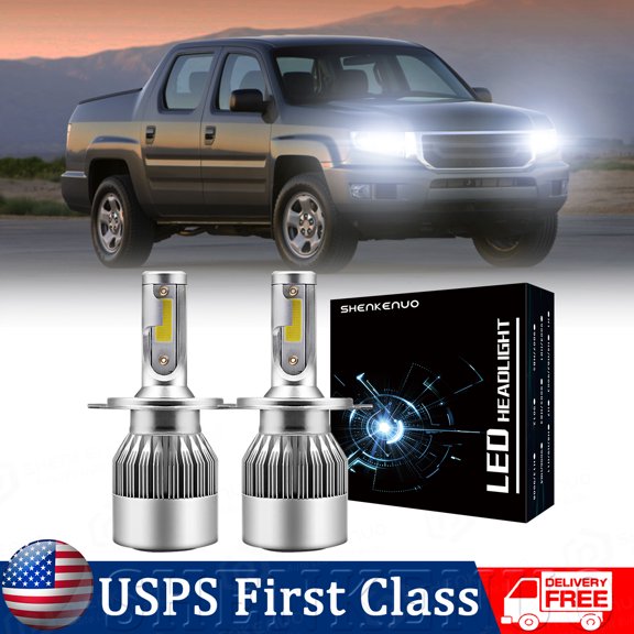 For Honda Ridgeline 2006-2014 LED Headlight H4 Bulb High/Low Dual Beam White 2pcs