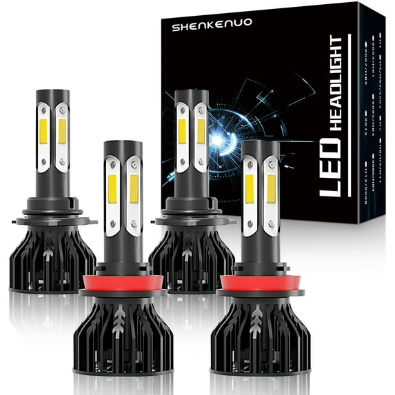 For Honda Ridgeline 2017-2020 LED Headlight Bulbs 9005 High Beam and H11 Low Beam 4pc