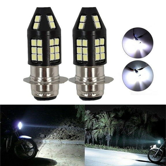 For Honda TRX 300X 2009 LED Motorcycle Headlight Bulbs H6M Hi-Lo Beam P15D ATV 6000K White