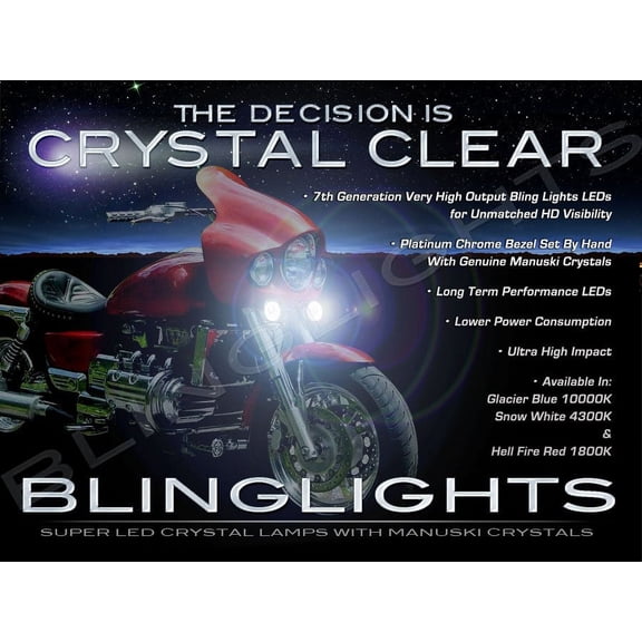 For Honda Valkyrie Tourer Standard Blue LED Fog Lamps Driving Lights Kit