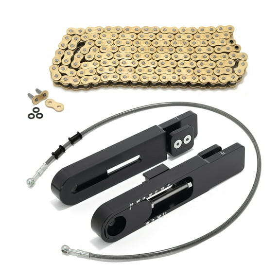 For Honda XR650L 4"-9" Extended Swingarm Extensions + Brake Line + 520 Chain Set