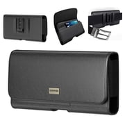 For Honor Magic8 Pro BKQ-N49 Belt Clip Credit Card 7.0 Black Pouch Case Phone Cover - Large