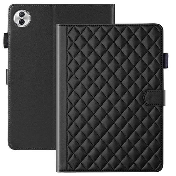 for Honor Pad 10/Honor Tablet 10 12.1 inch Case, Rhombus Pattern Multiple Viewing Angles Stand Slim Folio Cover (Black)