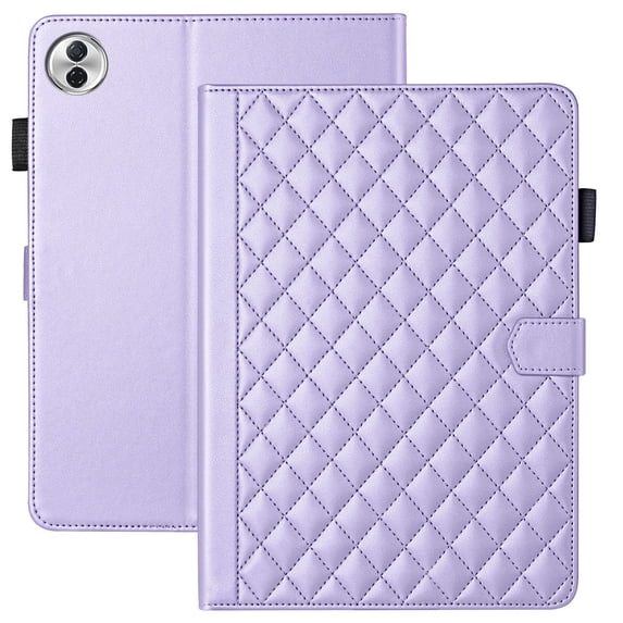 for Honor Pad 10/Honor Tablet 10 12.1 inch Case, Rhombus Pattern Multiple Viewing Angles Stand Slim Folio Cover (Purple)