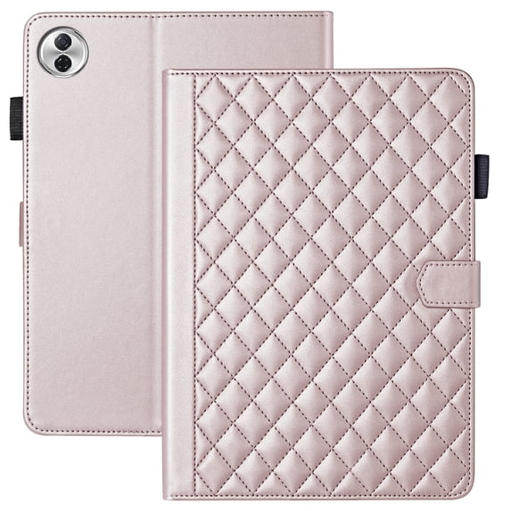 for Honor Pad 10/Honor Tablet 10 12.1 inch Case, Rhombus Pattern Multiple Viewing Angles Stand Slim Folio Cover (Rose Gold)