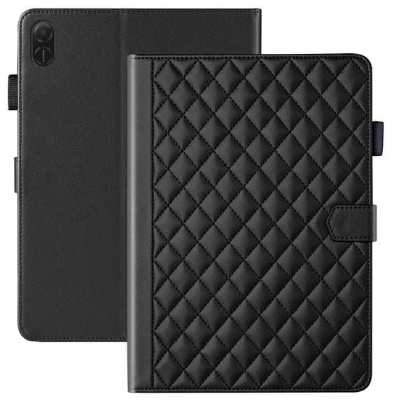 for Honor Pad X9 2024/Honor Pad X8A 11 inch Case, Rhombus Pattern Multiple Viewing Angles Stand Slim Folio Cover (Black)