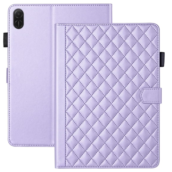 For Honor Pad X9 2024/Honor Pad X8A 11 inch Case, Rhombus Pattern Multiple Viewing Angles Stand Slim Folio Cover (Purple)