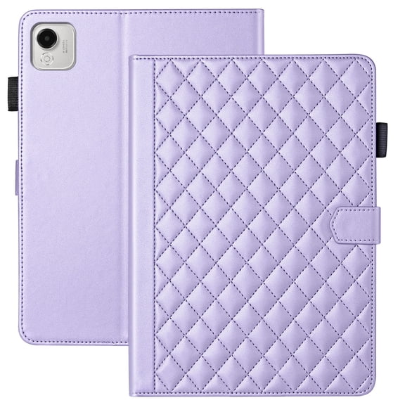 For Honor Pad X9 Pro 2025/Honor Pad X9A 11.5 inch Case, Rhombus Pattern Multiple Viewing Angles Stand Slim Folio Cover (Purple)