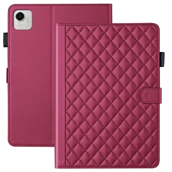 for Honor Pad X9 Pro 2025/Honor Pad X9A 11.5 inch Case, Rhombus Pattern Multiple Viewing Angles Stand Slim Folio Cover (Red)