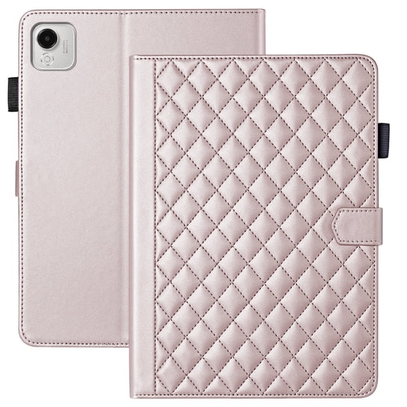 for Honor Pad X9 Pro 2025/Honor Pad X9A 11.5 inch Case, Rhombus Pattern Multiple Viewing Angles Stand Slim Folio Cover (Rose Gold)