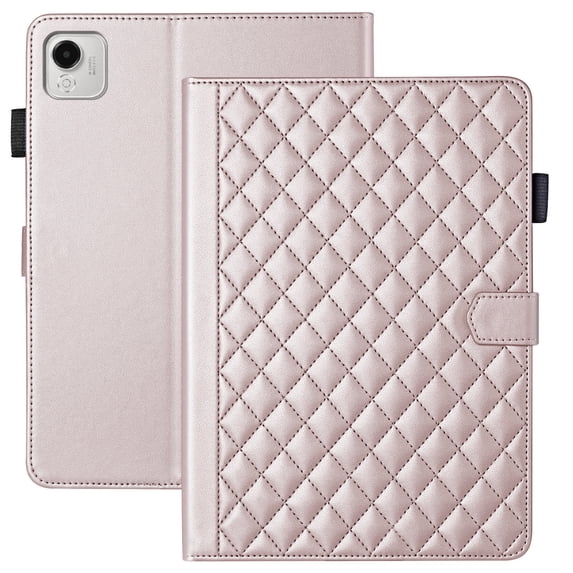 for Honor Pad X9 Pro 2025/Honor Pad X9A 11.5 inch Case, Rhombus Pattern Multiple Viewing Angles Stand Slim Folio Cover (Rose Gold)