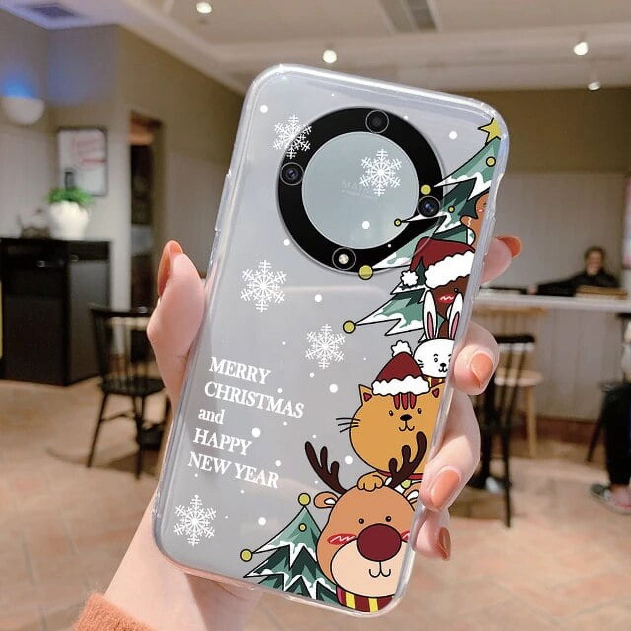 For Honor X9a Magic5 Lite 5G Merry Christmas Case Soft TPU Happy New Year  Cartoon Deer Funda For Honor Magic 5 Lite Transparent 
