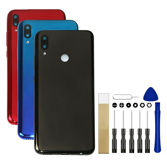 For Huawei P Smart 2019 POT-LX1AF Replacement Back Battery Cover Rear Housing Door Tool Black