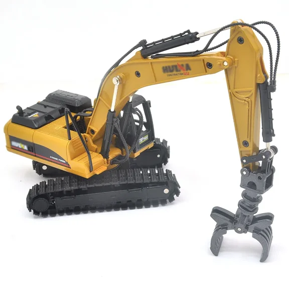 For Huina alloy die-casting grabbing machine 1:50 engineering construction model excavator boy metal birthday gift toy car