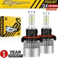 thumbnail image 1 of For Hummer H3 2006 2007 2008 2009 2010 LED Headlight Bulbs H13 9008 High and Low Beam 2pcs, 1 of 11