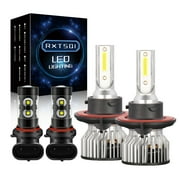 For Hummer H3 2006-2010 - 4X 6000K LED Headlight High/Low + Fog Light Bulbs