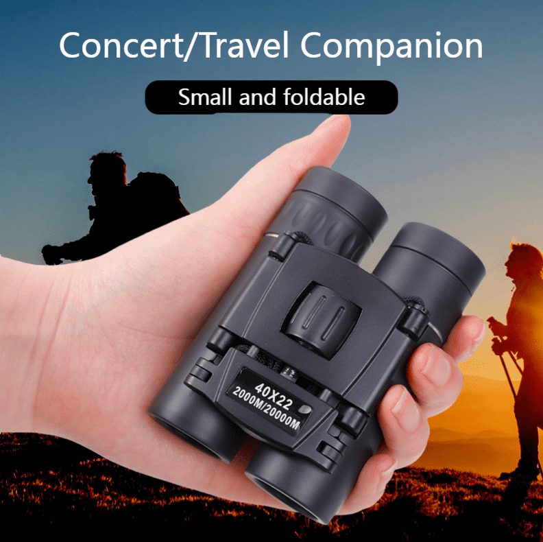 For Hunting Sports Outdoor Camping Travel，40x22 HD Powerful Binoculars 2000M Long Range Folding Mini Telescope BAK4 FMC Optics