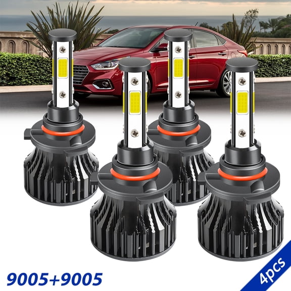 For Hyundai Accent 2014-2020 with projector LED Headlight Bulbs Kit High Low Beam 6000K Ultra White