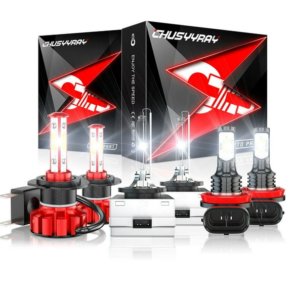 For Hyundai Azera 2013-2014 6x H7+D1S LED Headlight Hi&Lo+H11/H8/H9 Fog Lamp H7+D1S+H11 Combo