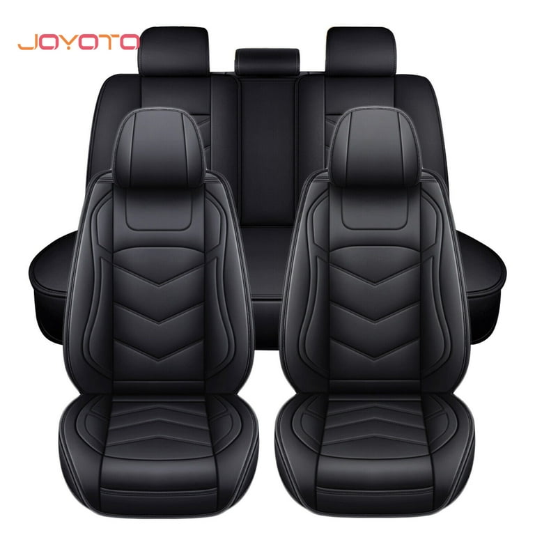 FANOTEK Elantra Black Pu Leather Waterproof Front Rear Seat Covers 5 Pieces