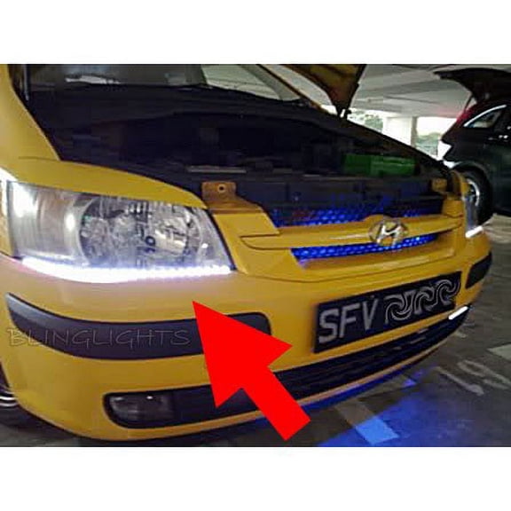 For Hyundai Getz LED DRL Light Strips for Headlamps Headlights Head Lamps Day Time Running Strip Lights
