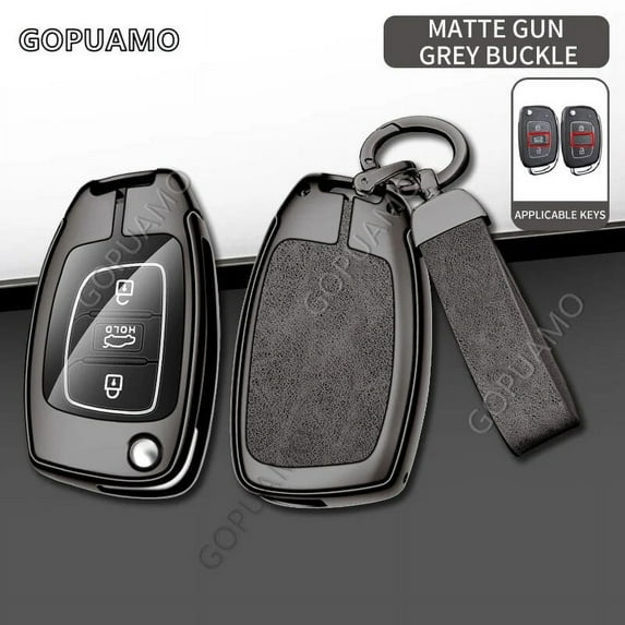 For Hyundai I 2/3 buttons Solaris ix35 ix45 Verna Santa Car Key Cover Key Case Shell Zinc alloy+leather Car Key Case