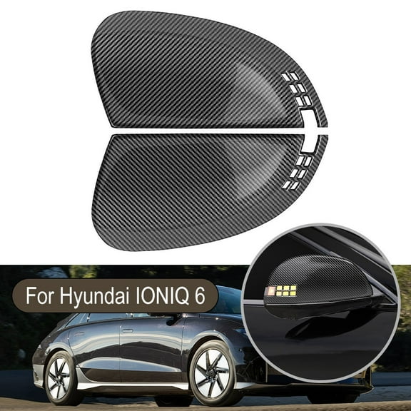 For Hyundai IONIQ 6 2022+ Carbon Fiber ABS Side Rearview Mirror Cover Trim