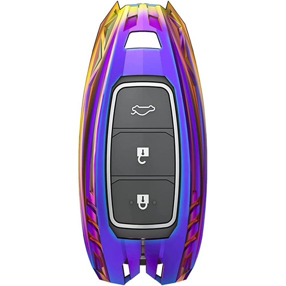 For Hyundai Key Fob Cover,Metal Key Case Cover for Hyundai Palisade Elantra Kona Azera Santa Key Accessories with Keychain