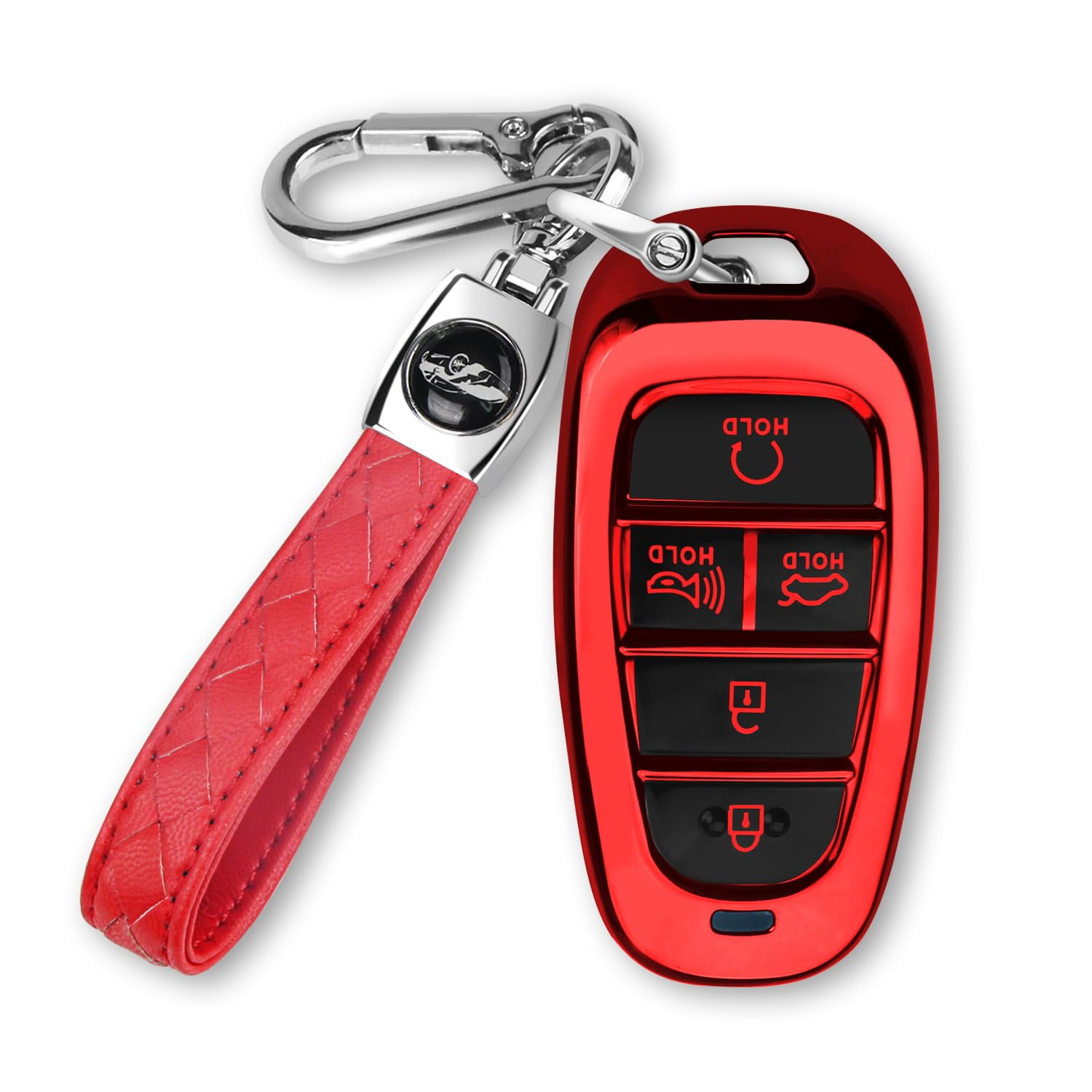 For Hyundai Key fob Cover Fits for 2024 2023 2022 2021 Hyundai Sonata Santa fe Tucson Smart 5 Button Key Case Shell