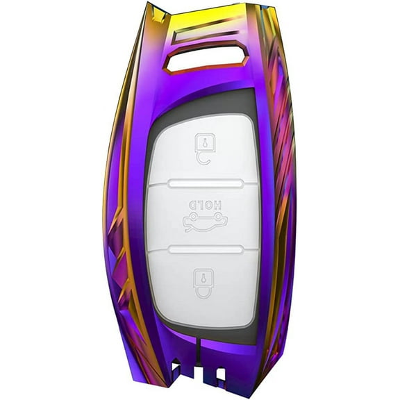 For Hyundai Smart 4 Buttons Metal Fob Key Case Cover for 2013-2019 Hyundai Elantra Sonata Tucson Accessories with Keychain