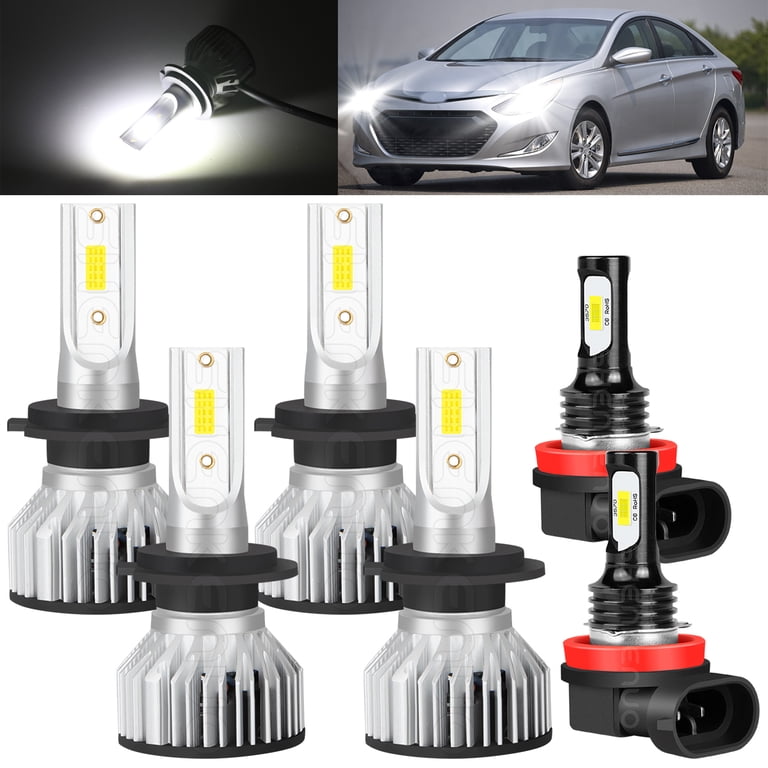 4pcs Combo H7 H7 LED Headlights Hi/Lo Beam Kit 6000K For Hyundai Sonata 4pcs Combo H7 H7 LED Headlights Hi/Lo Beam Kit 6000K For Hyundai Sonata