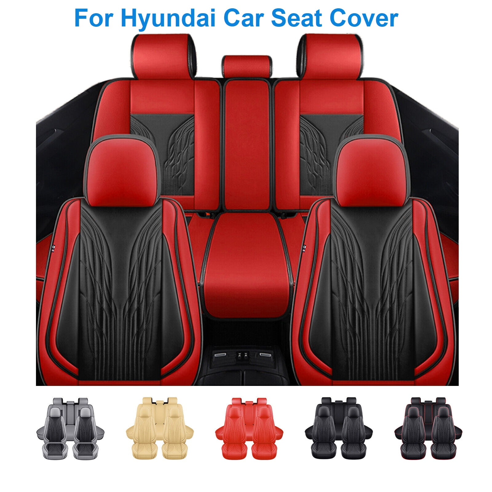 For Hyundai Car Seat Covers 5 Seats Full Set, Premium Pu Leather
