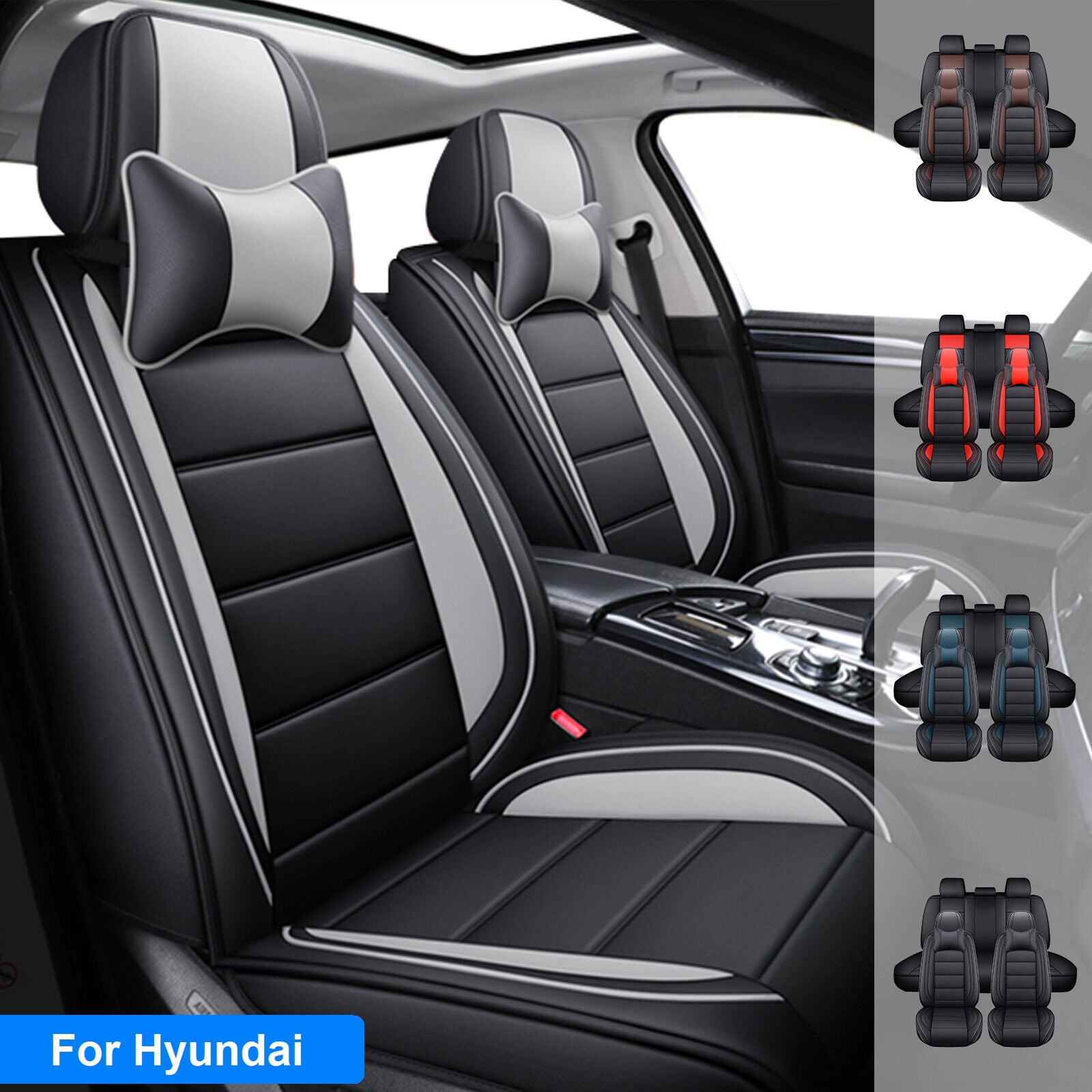 For Hyundai Sonata Car Seat Cover 5 Seats, Waterproof Pu Leather Seat