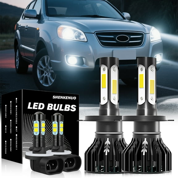 For Hyundai Tucson 2005-2009 LED Headlight Bulbs,9003/H4 High beam and Low Beam  881 Fog light Bulbs 4pc