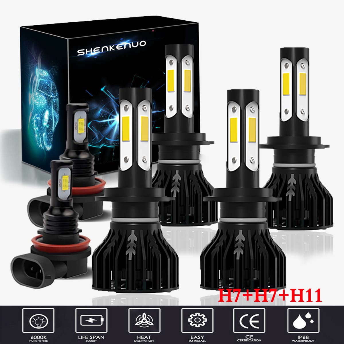 For Hyundai Tucson 2016 2017 2018 Headlights H7 High/Low Beam+ H11 Fog ...