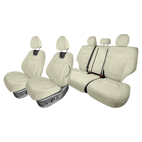 For Hyundai Tucson 2022-2024 FH Group Neoprene Custom Fit Car Seat Covers - Solid Beige Full Set