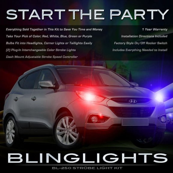For Hyundai Tucson Strobe Lights for Headlamps Headlights Head Lamps Lamp Light Strobes Kit
