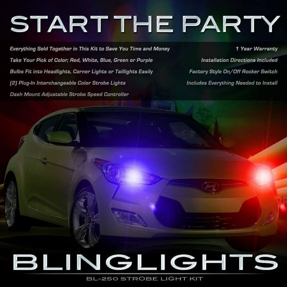 For Hyundai Veloster Strobe Lights Headlamps Taillamps Headlights Taillights Head Tail Lamps Strobes Kit