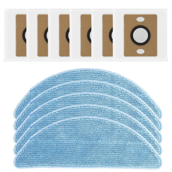 For ILIFE A12 Pro Self Emptying Robot Vacuum Cleaner 5 Mop Pads 6 Dust Bags