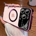 thumbnail image 1 of For IPhone 14 Pro Max Case ,Window Glass Lens Camera Protector, Logo View Compatible with Magsafe ,Magnetic Hard Transparent Phone Cases for IPhone 14 Pro Max Slim Luxury Clear Cover 6.7inch (Red), 1 of 13